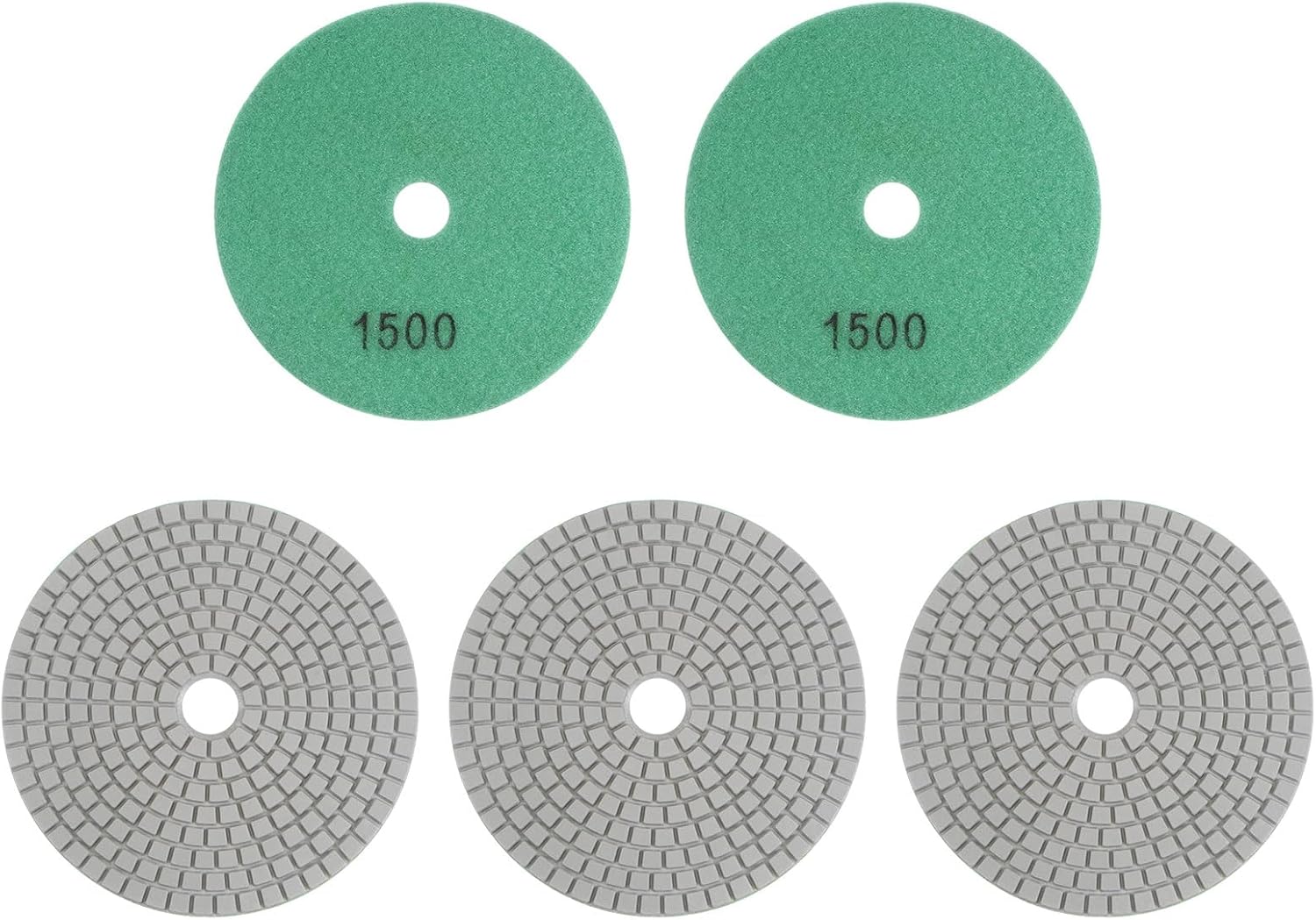 HARFINGTON 5 almohadillas de pulido de diamante de 5 pulgadas de grano 1500 húmedoseco almohadilla de pulido para piedra hormigón mármol encimera