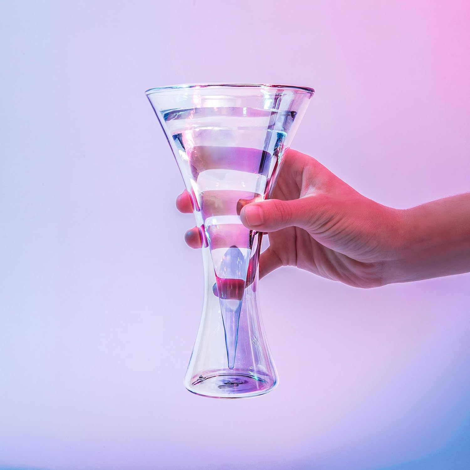 Dragon Glassware Vasos de Martini, vaso de cóctel iridiscente con aislamiento de doble pared, vasos únicos y futuristas, mantiene las bebidas frías