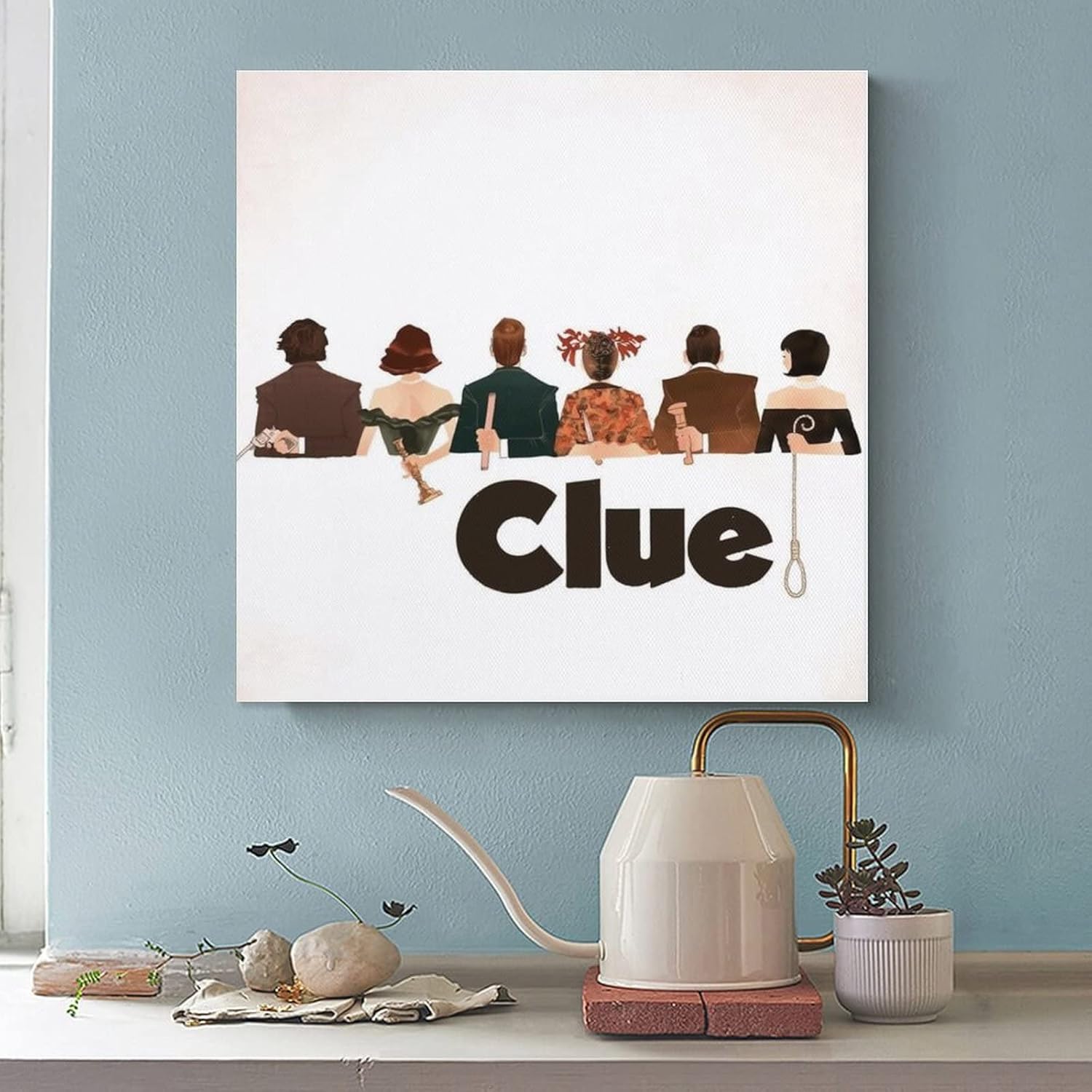 Clue-Póster de película negra con suspenso de comedia, impresiones artísticas para pared, decoración de habitación, decoración de dormitorio,