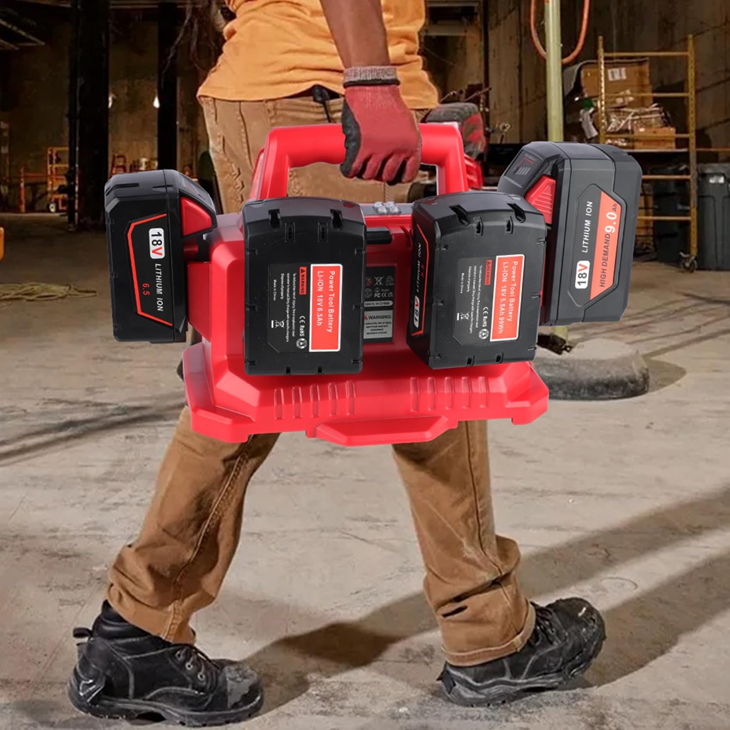KUNLUN Cargador de 6 puertos de repuesto para la estación de carga Milwaukee 48-59-1806, compatible con batería Milwaukee 18V M18, con indicador LED