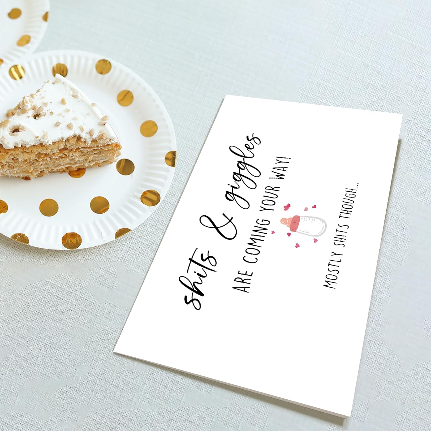 Tarjeta divertida para baby shower, tarjeta de felicitación humorística para nuevos padres, regalo de anuncio de embarazo para familiares y amigos,