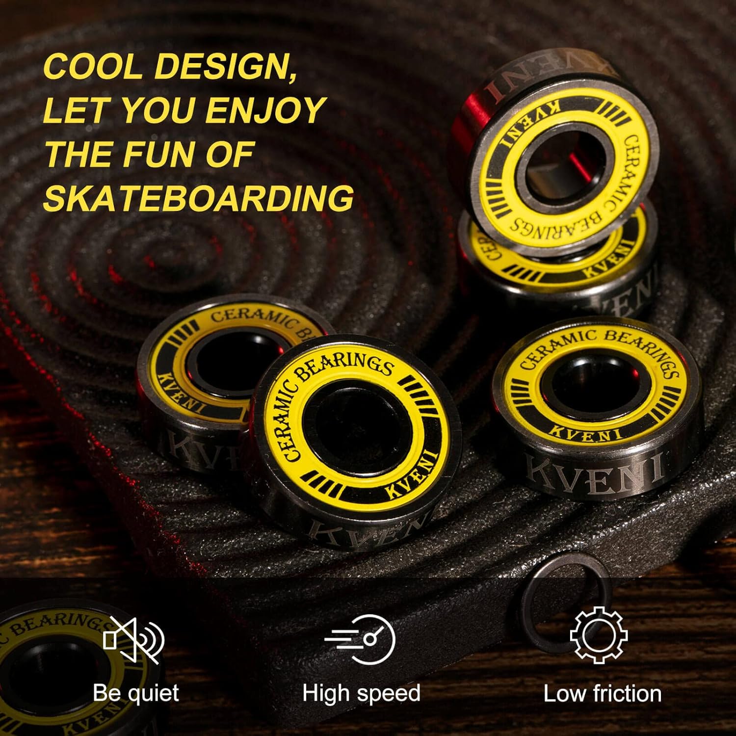 Juego de rodamientos de cerámica para patineta con espaciadores, rodamientos para longboard ABEC-9, 608 rodamientos para patineta, longboard,