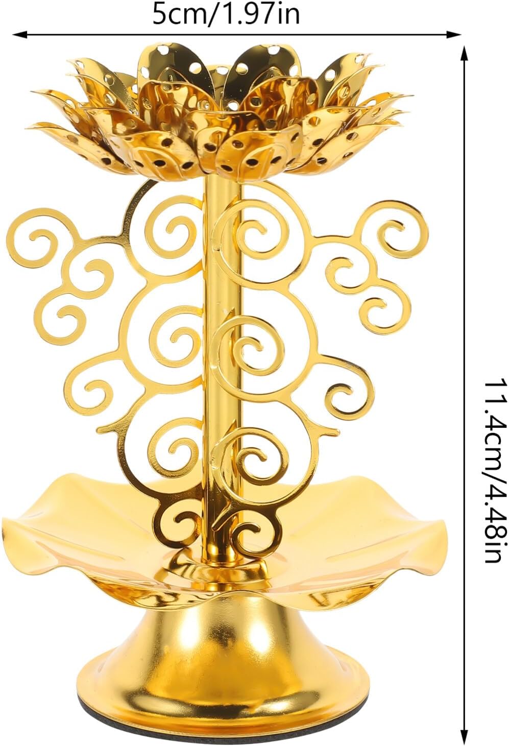 FOMIYES Decoración dorada 2 unids Lotus Tealight Candelabro Diwali Votivo Portavelas Religioso Flor de Loto Forma de Té Candelabro Soporte