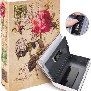 Caja fuerte con cerradura para libros, color rosa caja secreta Ohuhu con compartimento secreto, pequeña caja fuerte para el hogar, caja de libros Caja fuerte con cerradura para libros, color rosa caja secreta Ohuhu con compartimento secreto, pequeña caja fuerte para el hogar, caja de libros