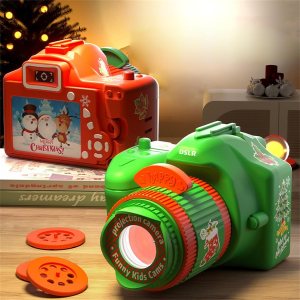 RIQINGY Proyector con forma de cámara de Navidad, 1 paquete de proyector de diapositivas para niños para educación cognitiva a la hora de acostarse, RIQINGY Proyector con forma de cámara de Navidad, 1 paquete de proyector de diapositivas para niños para educación cognitiva a la hora de acostarse,