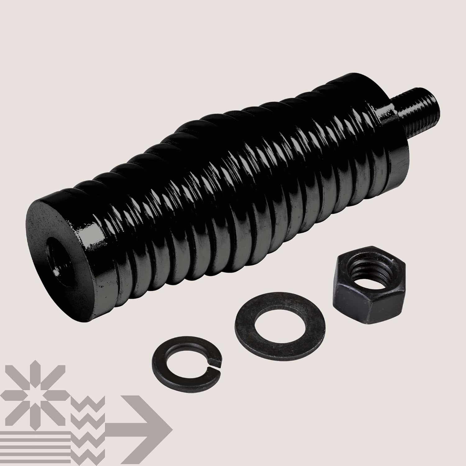 TRUE MODS Base de montaje de resorte de barril resistente acabado negro resorte de 0.236 in hardware de montaje de 12 pulgada antena de radio