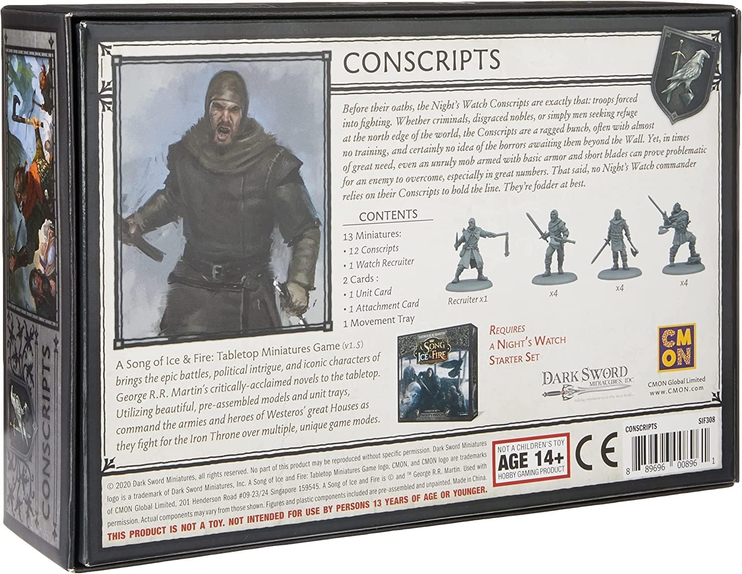 CMON Caja de unidad de reclutas de mesa en miniatura de Canción de Hielo y Fuego – Levanta los rangos de tu ejército! Juego de estrategia para