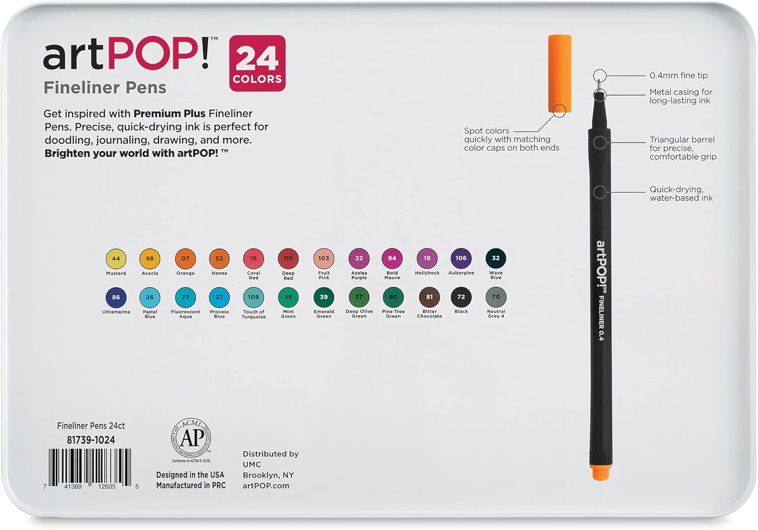 Fineliner – Juego de 24 bolígrafos artísticos de colores para diarios, dibujo, garabatos, álbumes de recortes, bocetos, ilustración, punta fina