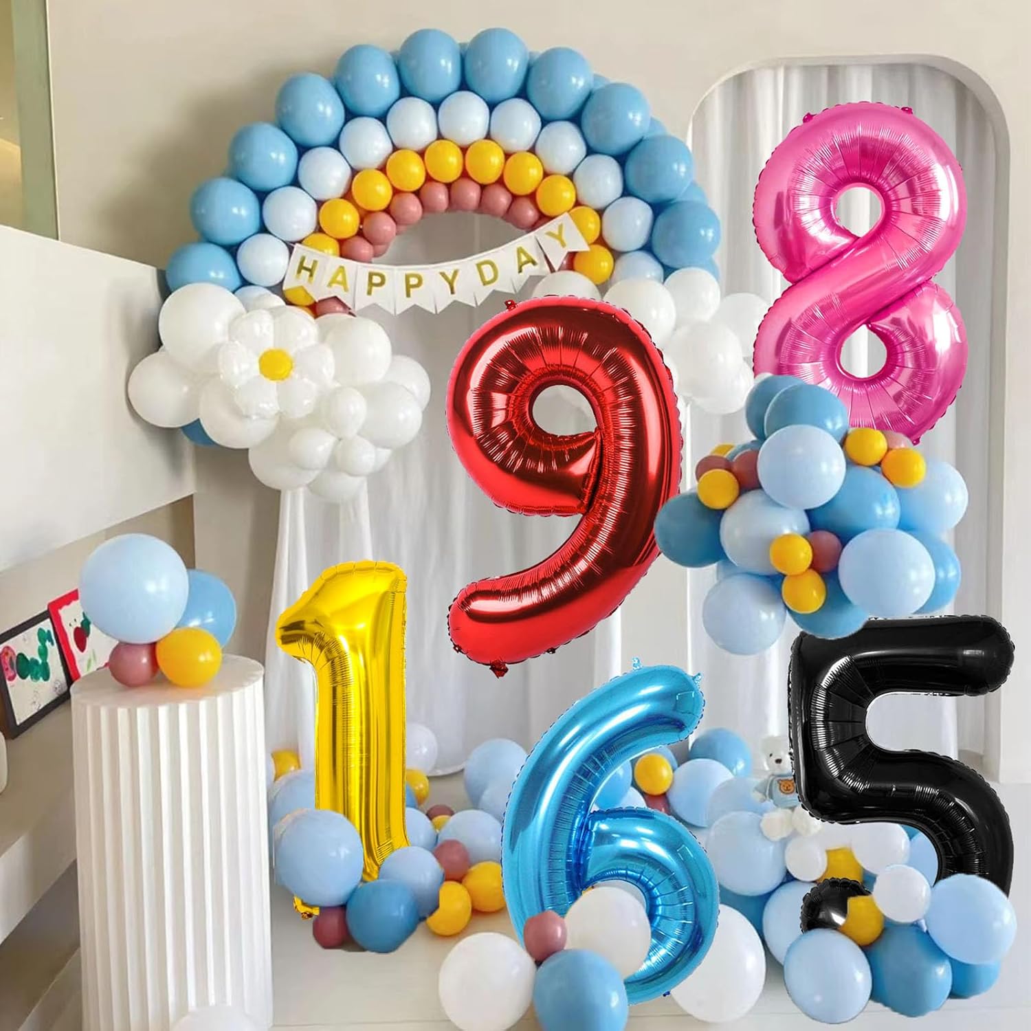 Globos de 8 años de color rosa con el número 8, globos de Mylar de 40 pulgadas para niños de 8 años, decoraciones de fiesta de cumpleaños, bodas,