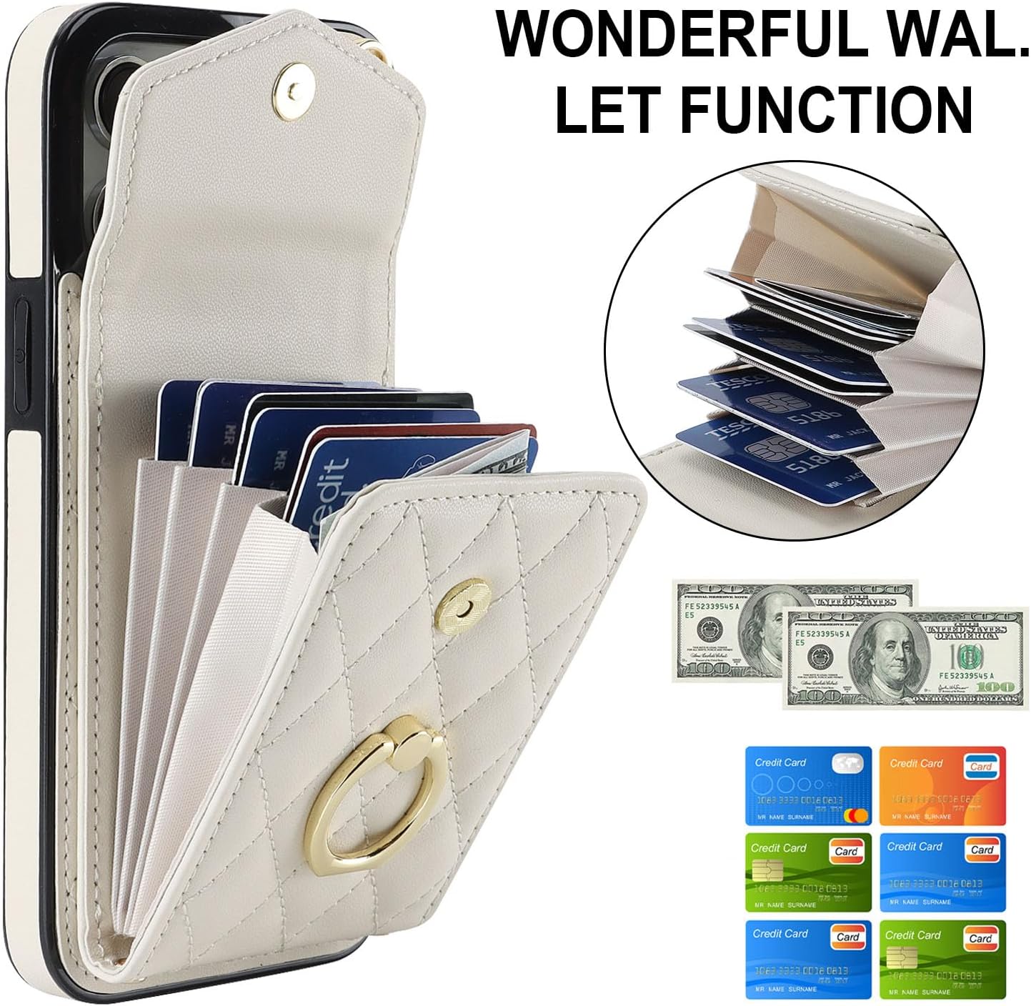 Asuwish Funda de teléfono para iPhone 13 Pro de 6.1 pulgadas, funda tipo cartera con protector de pantalla de vidrio templado y anillo con bloqueo
