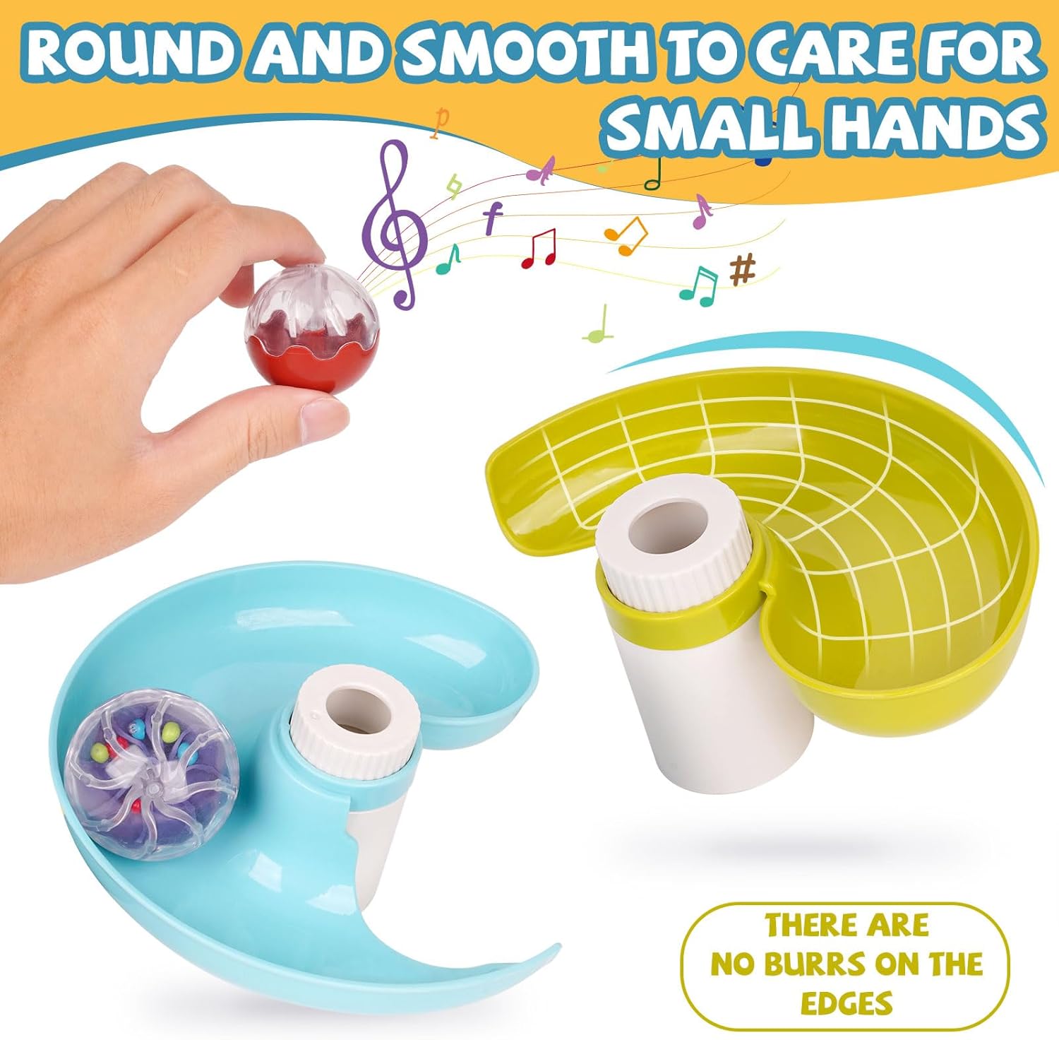 Torre giratoria de bola de 4 capas para bebés y niños pequeños, juguete de bola ocupada con iluminación musical, rampa de carreras de bolas para el