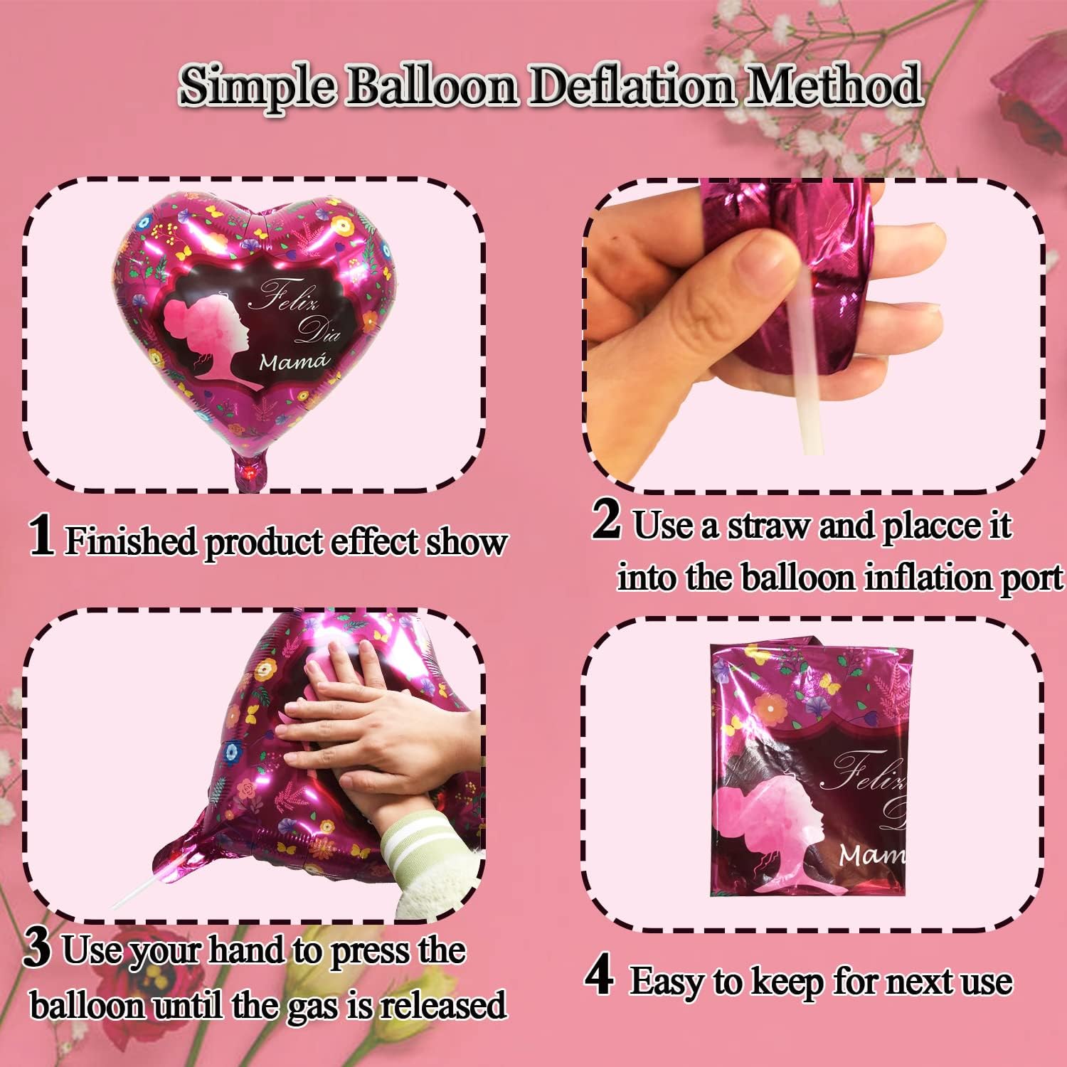 5 globos para el día de la madre, delantal, globos de corazón con cinta Feliz Dia Mama Mylar globos de helio Te Amo Mama para feliz día de la madre,