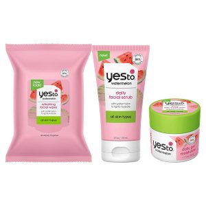 Yes To Paquete de hidratación ligera de sandía, 40 toallitas faciales súper frescas, exfoliante facial diario e hidratante, mezcla hidratante que Yes To Paquete de hidratación ligera de sandía, 40 toallitas faciales súper frescas, exfoliante facial diario e hidratante, mezcla hidratante que