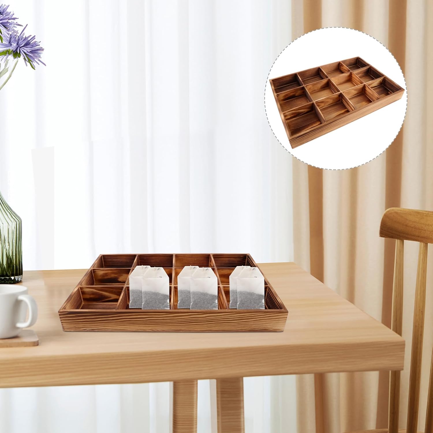 HOMSFOU Caja de almacenamiento de té organizador de paquetes de condimentos soporte de té para bolsas de té organizador de recipientes de té para
