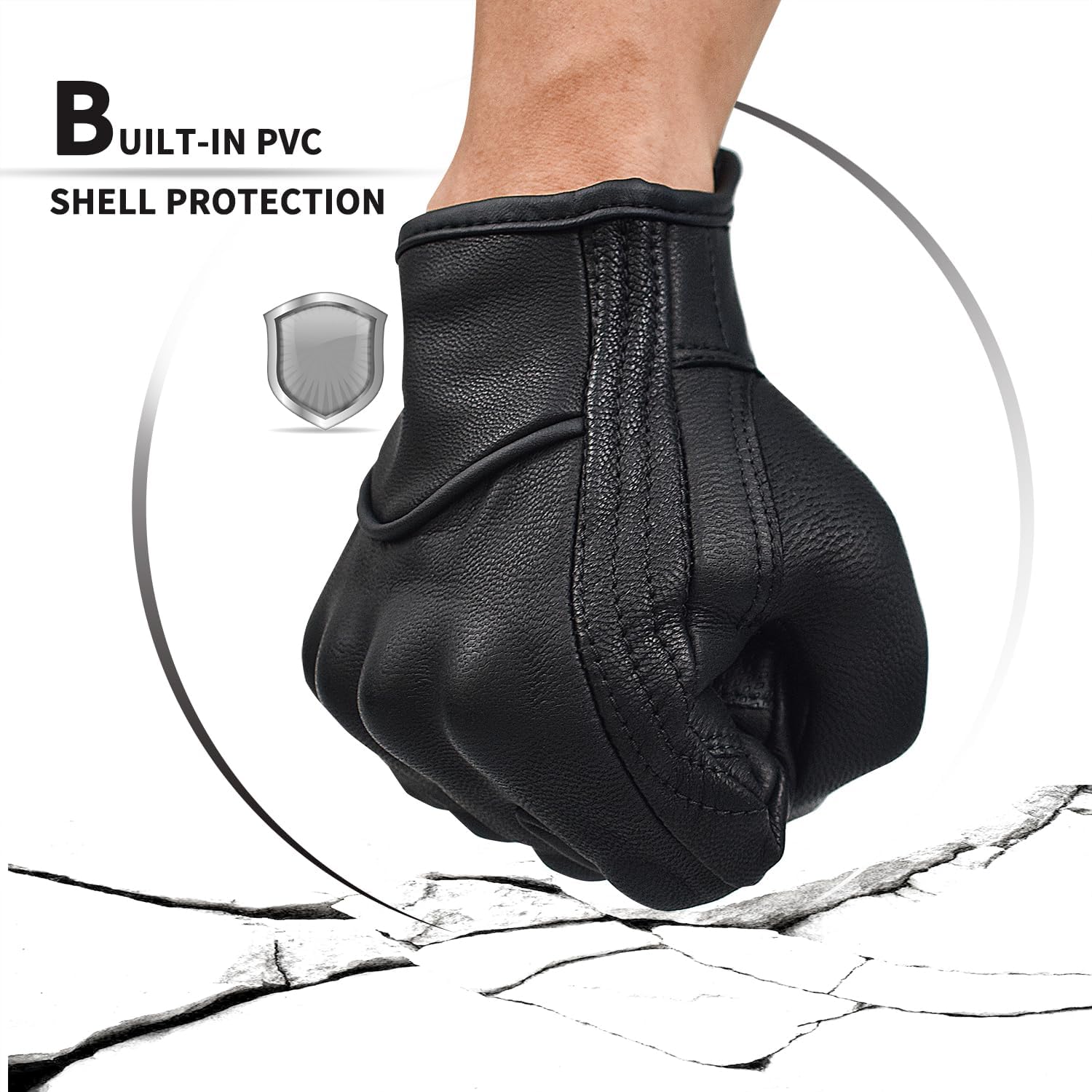 Guantes de cuero de cabra para hombres y mujeres, para pantalla táctil, para deportes de motor, guantes de equitación