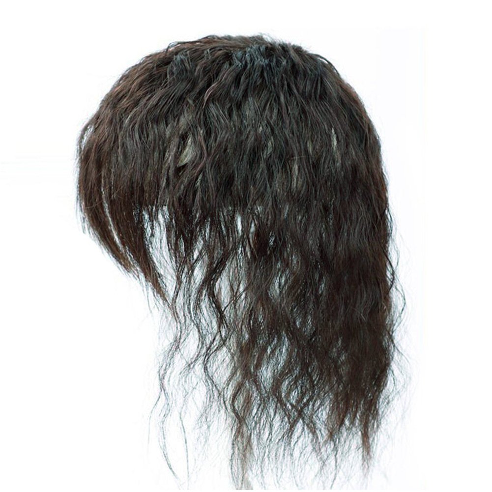 Postizo rizado de aspecto natural esponjoso con clip de cabello humano con flequillo, peluca de repuesto para cabello fino y largo, 319.7 in, 9.8