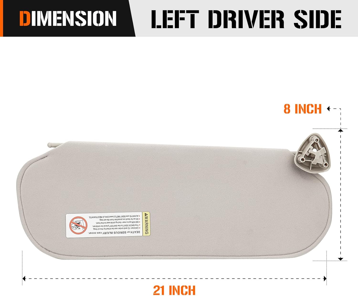 Visera solar para Chevy Express y GMC Savana 1500 2500 3500 4500 1999-2019, lado izquierdo del conductor, repuesto de parasol gris beige 84054688