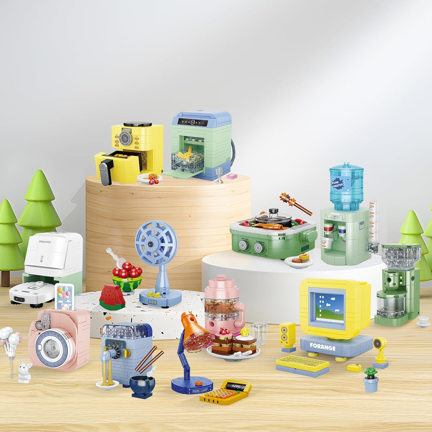 JMBricklayer Juego de construcción para niñas, 12 piezas de mini electrodomésticos mejorados, juegos de juguetes para niños, recuerdos de fiesta,
