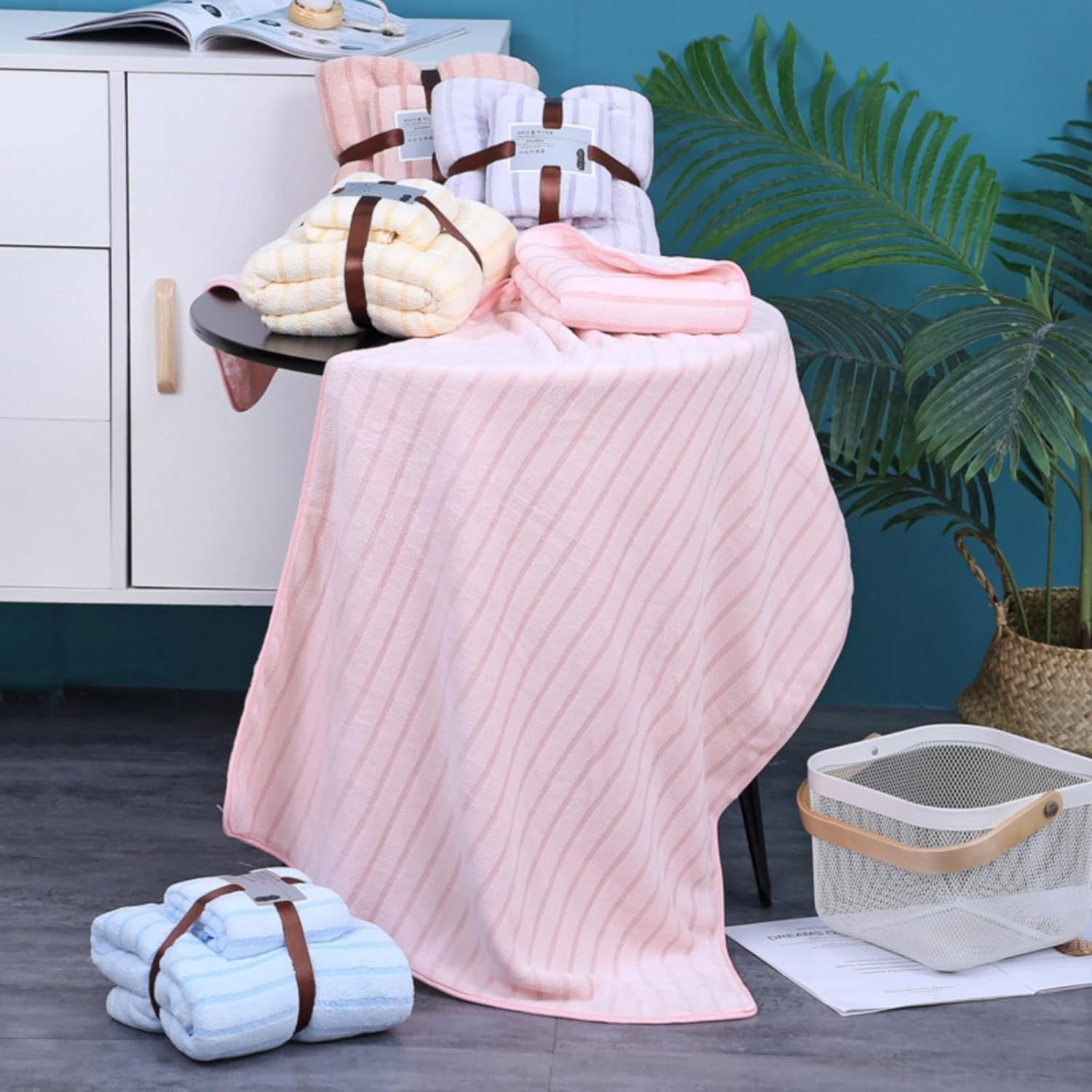 Juego de 2 toallas de baño de gran tamaño de lujo ultra suaves, de secado rápido, absorbentes, de felpa gruesa, de vellón coral, para baño, adultos,