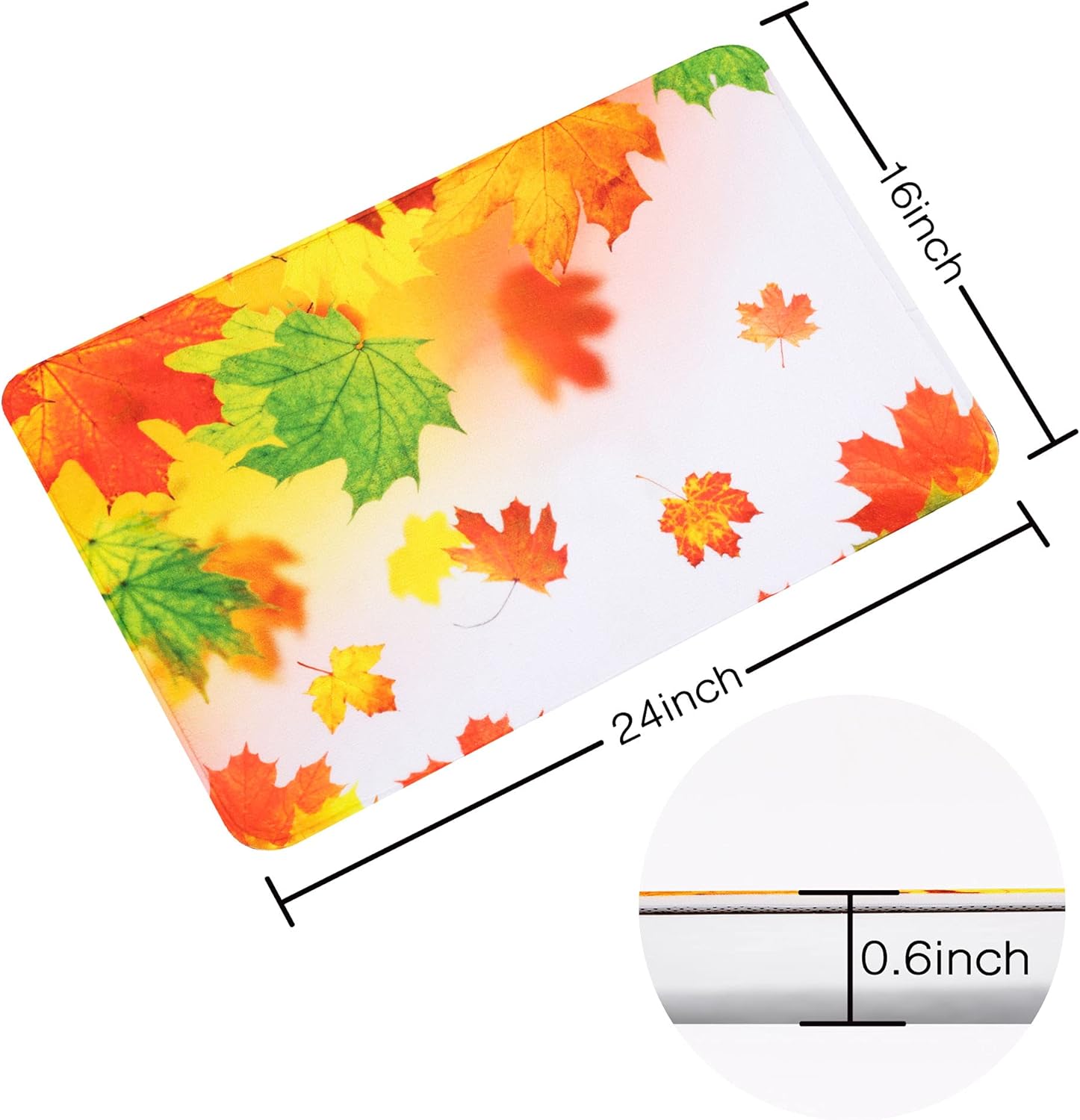 LIVILAN Alfombra de baño de otoño, alfombra de baño de otoño, gruesa y suave espuma viscoelástica antideslizante, alfombra de baño decorativa,