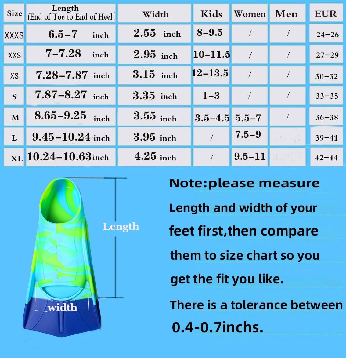 Aletas de natación para niños, aletas cortas para nadar y entrenar para niños, niñas, niños