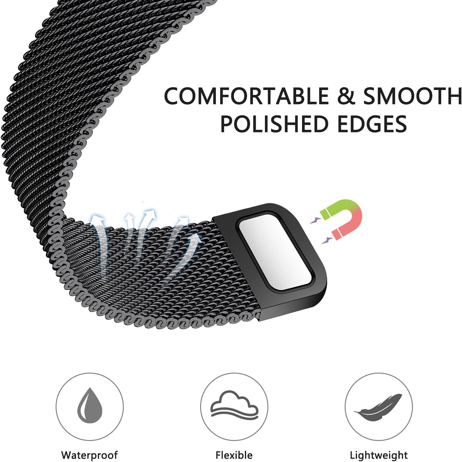 Correa milanesa para Apple Watch Band 1.575 in 1.614 in 1.732 in 1.772 in 1.496 in 1.929 in Ultra 2 1.654 in mujeres hombres, pulseras de malla