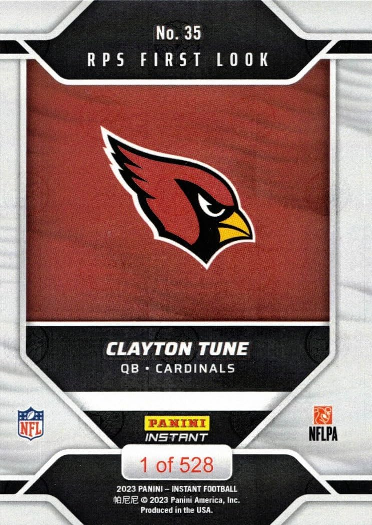 2023 Panini Instant Football #35 Clayton Tune Rookie Card Cardinals – Only 528 made!