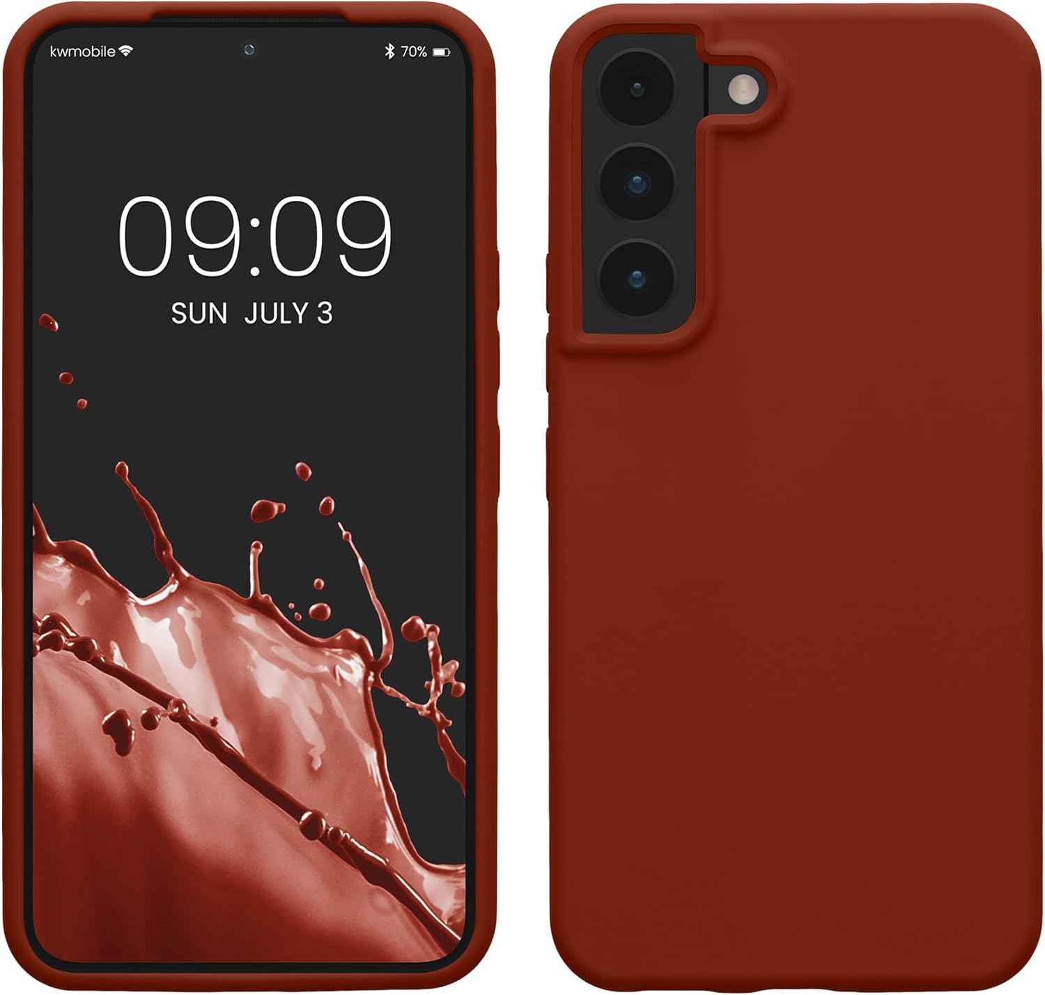 kwmobile Funda compatible con Samsung Galaxy S22 – Funda de silicona TPU con acabado suave – Rojo especias