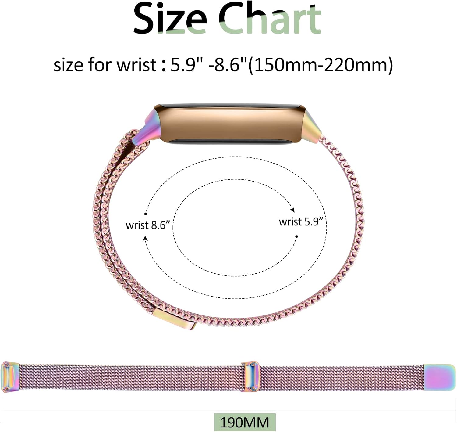 Correa de metal compatible con Fitbit Luxe Bands, correa de repuesto ajustable de malla de acero inoxidable para Fitbit LuxeLuxe Special Edition