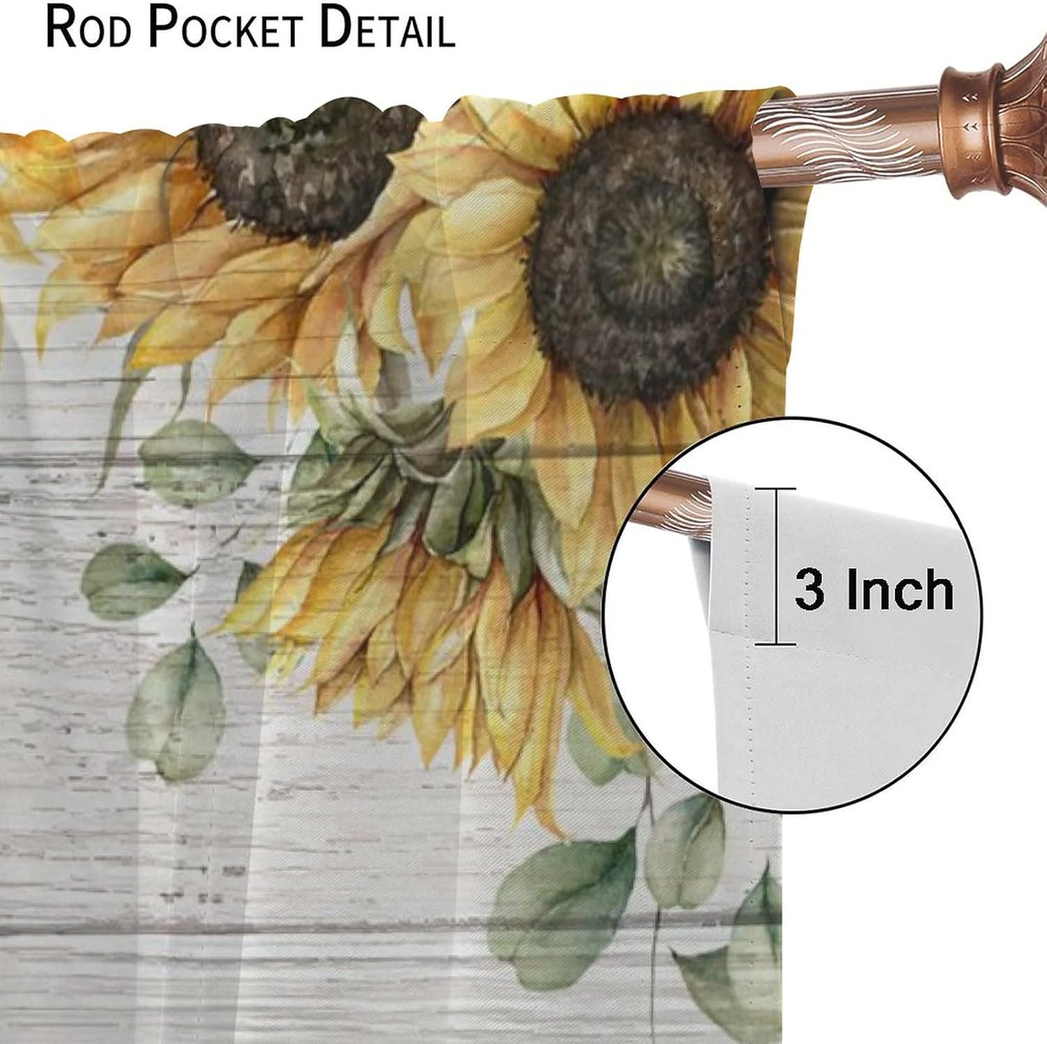Cortinas de ventana de vaca, divertidas cortinas de granja, vacas, animales, vacas, flores, girasol, oscurecimiento de habitación, ventana, ventana,