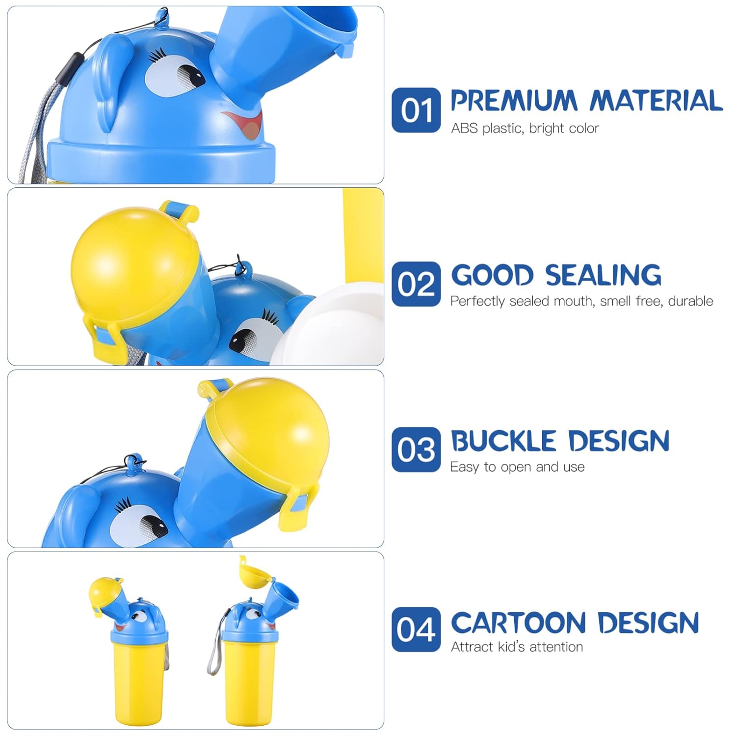 NUOBESTY Botella de orina para niños, orinal portátil para orinal, taza de entrenamiento de orina de emergencia para acampar al aire libre, viajes