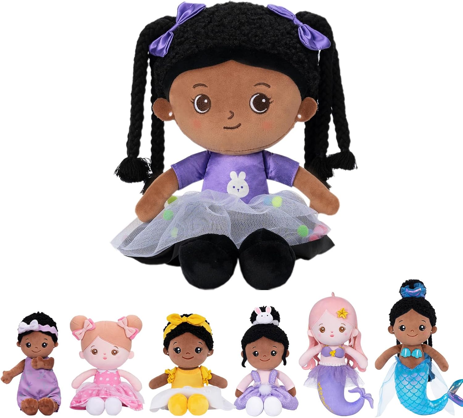 OUOZZZ – Muñeca de bebé suave de 15 pulgadas para niñas, primera muñeca de bebé afroamericana, muñeca de trapo afroamericana para dormir, muñeca