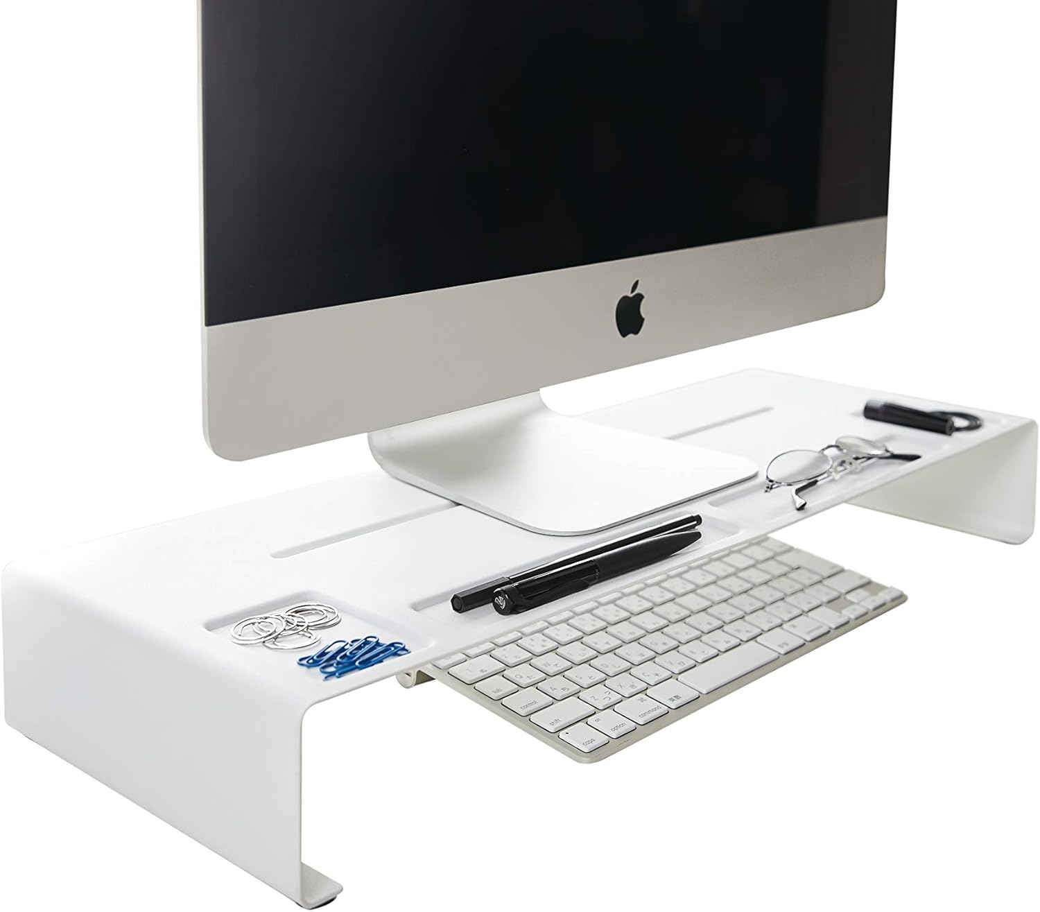 ZK-TW B WH No requiere montaje, soporte para monitor, torre blanca 3305, 59X24X8cm