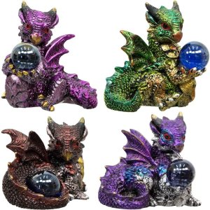 Kheops Dragones bebé con orbe (juego de 4) Kheops Dragones bebé con orbe (juego de 4)