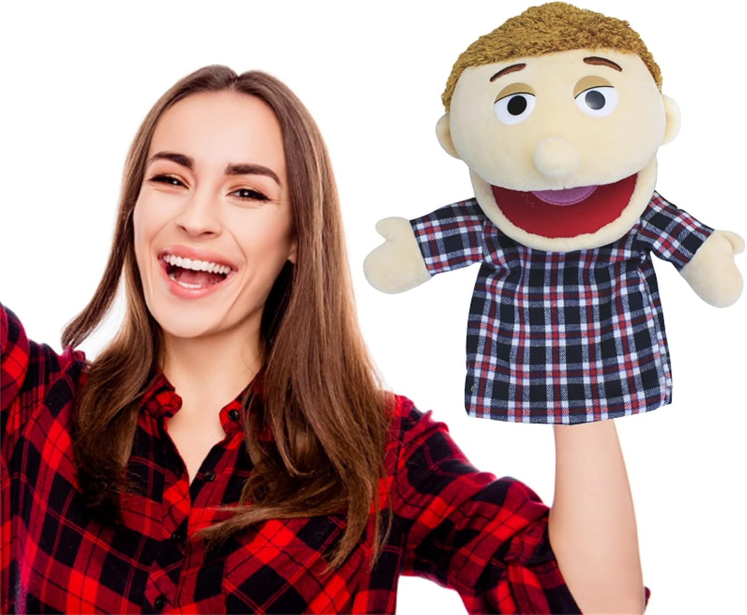 Marionetas de mano encantadoras para la familia, con apertura de boca, juguetes de juego de rol, juguetes de enseñanza para contar historias (papá a
