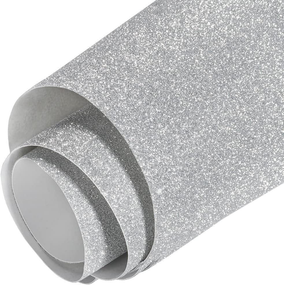 Rollo de vinilo plateado brillante para automóvil, con acabado de diamante plateado, 11.81 x 78.74 pulgadas