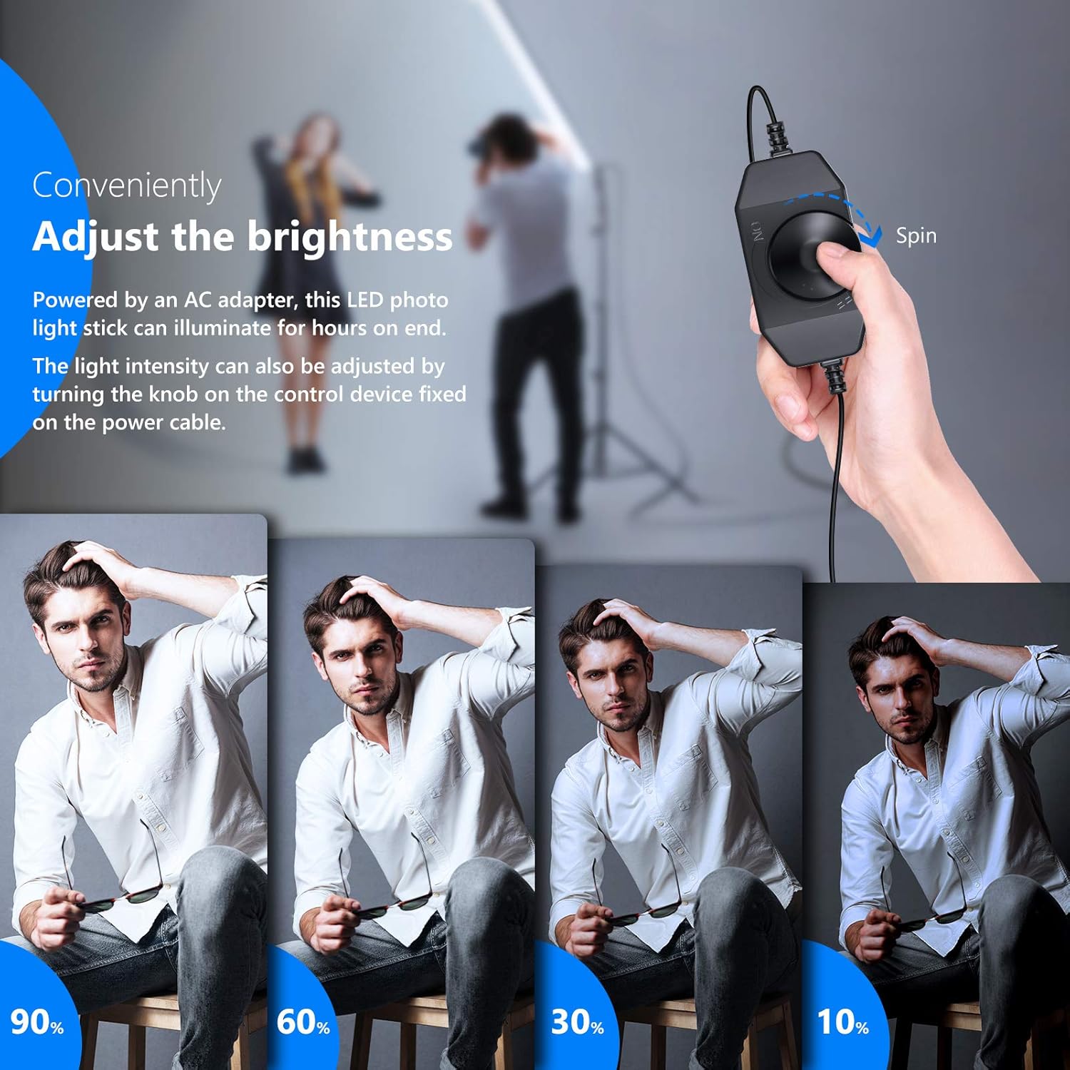 Neewer Kit de luz LED para video, paquete de 2 unidades, kit de iluminación de fotografía regulable 5500K con soporte de luz de 79 pulgadas para luz