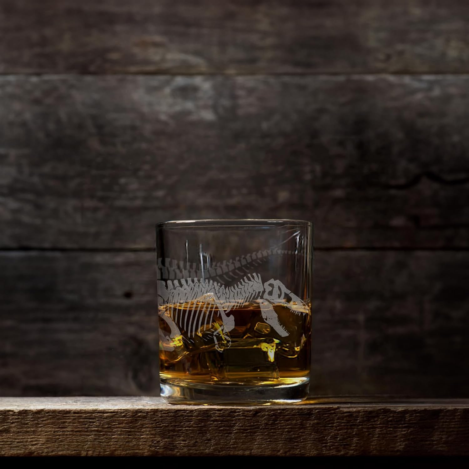 T-REX SKELETON Engraved Whiskey Rocks 11.5oz Glass  Tyrannosaurus Dinosaur Dino Paleontology Science Nature  Great Unique Gift Idea!