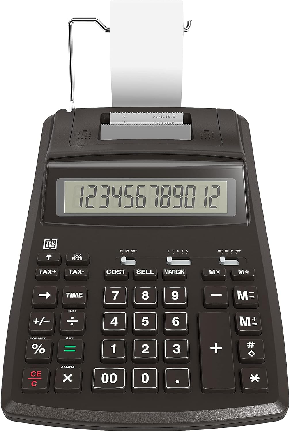 Tru Red Tr44780 Tr44780 Calculadora de impresión de escritorio de 12 dígitos, color negro