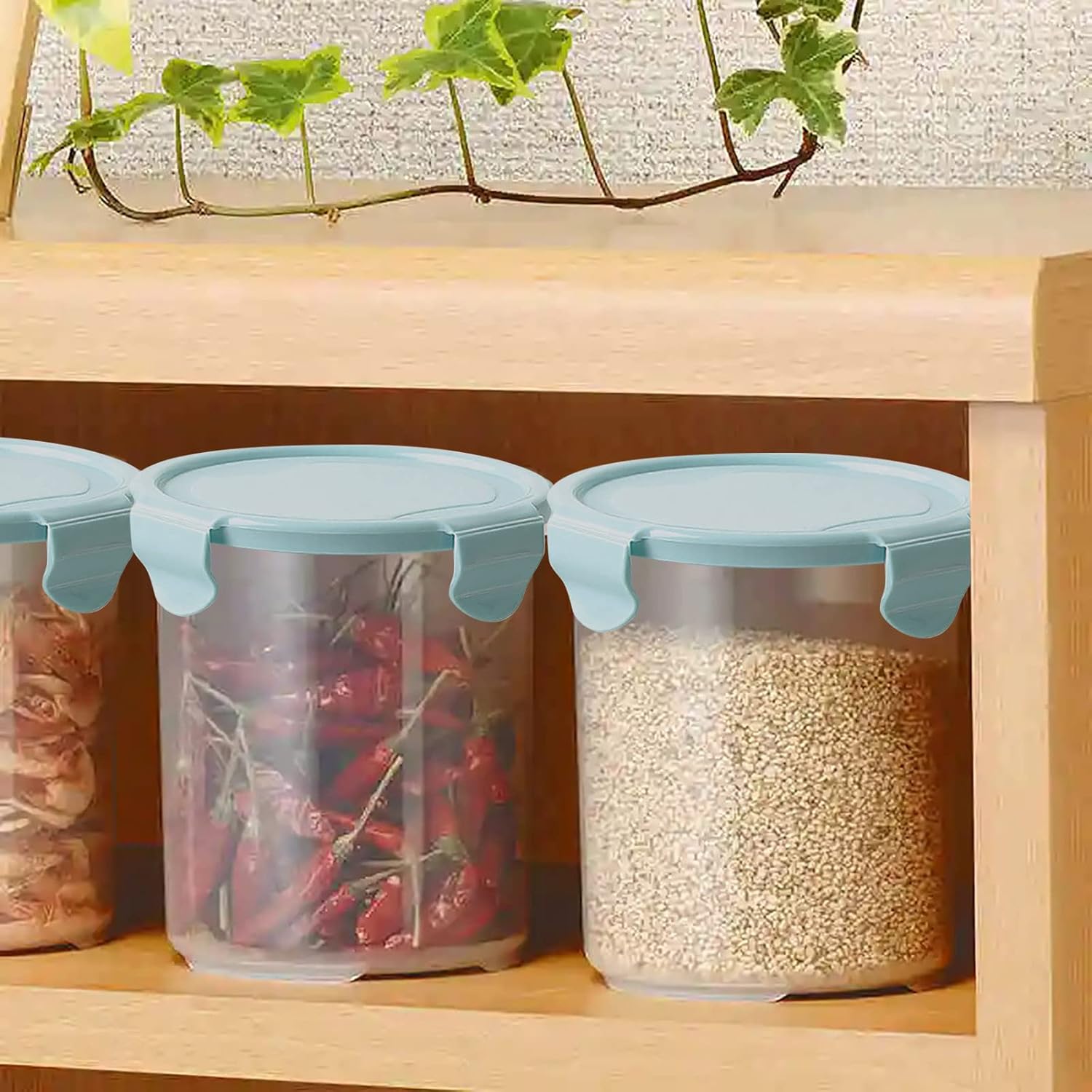 Contenedor hermético para almacenamiento de alimentos, contenedores sellados para cocina y despensa, organizador de plástico para azúcar, arroz,