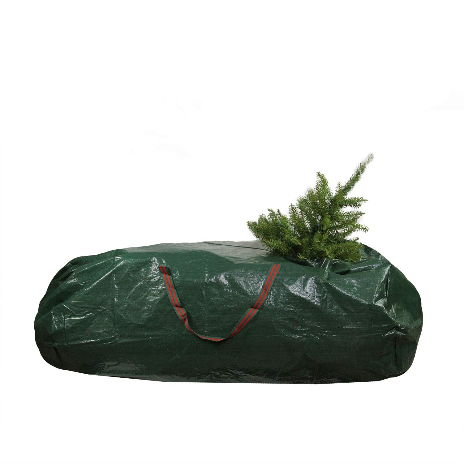 Northlight Bolsa de almacenamiento de árbol de Navidad artificial verde y rojo de 56 pulgadas
