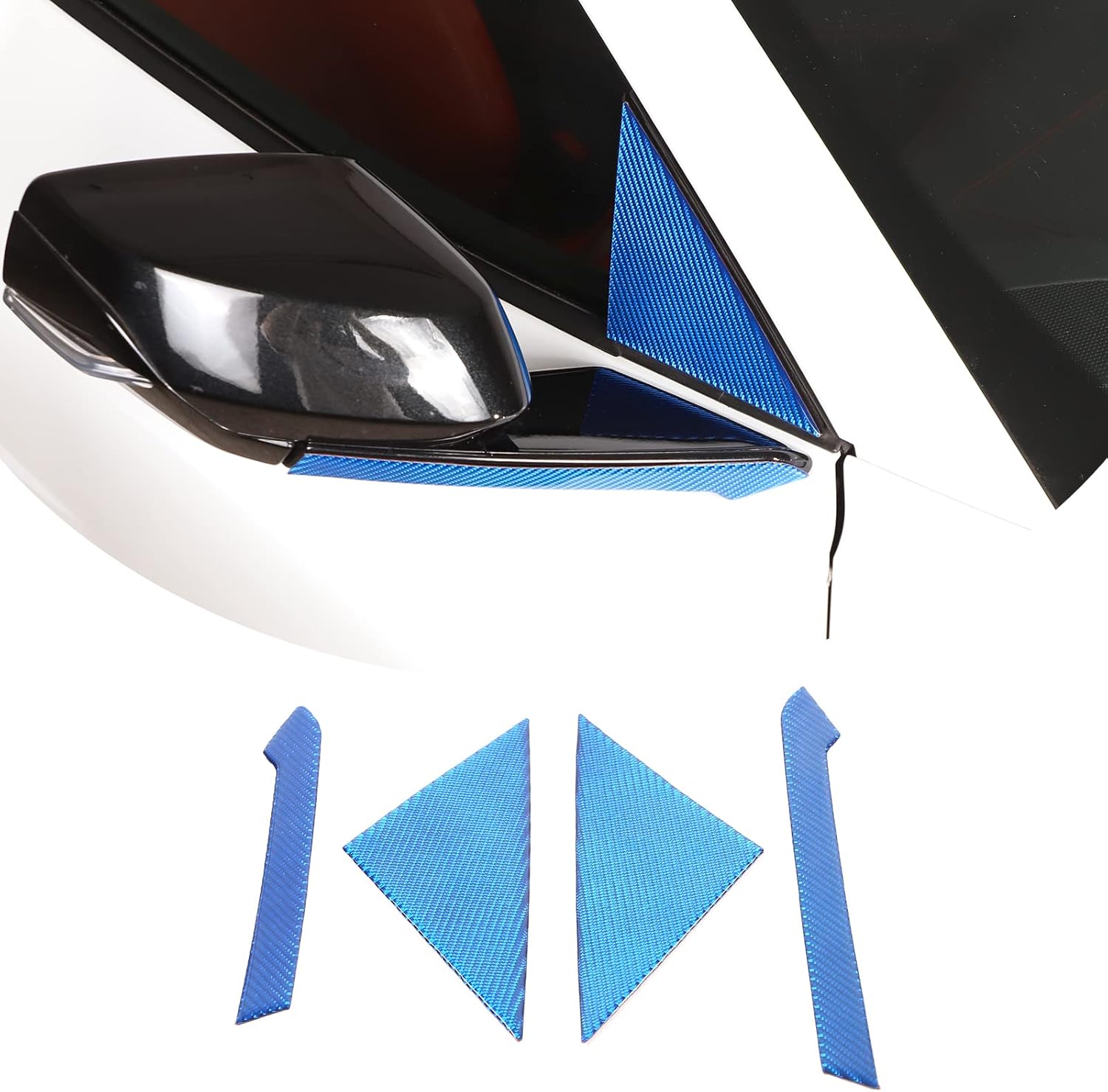 Kit de decoración de base de espejo retrovisor de automóvil de fibra de carbono real suave 3D, compatible con Corvette C8 Stingray Z06 Z51 2020 2021