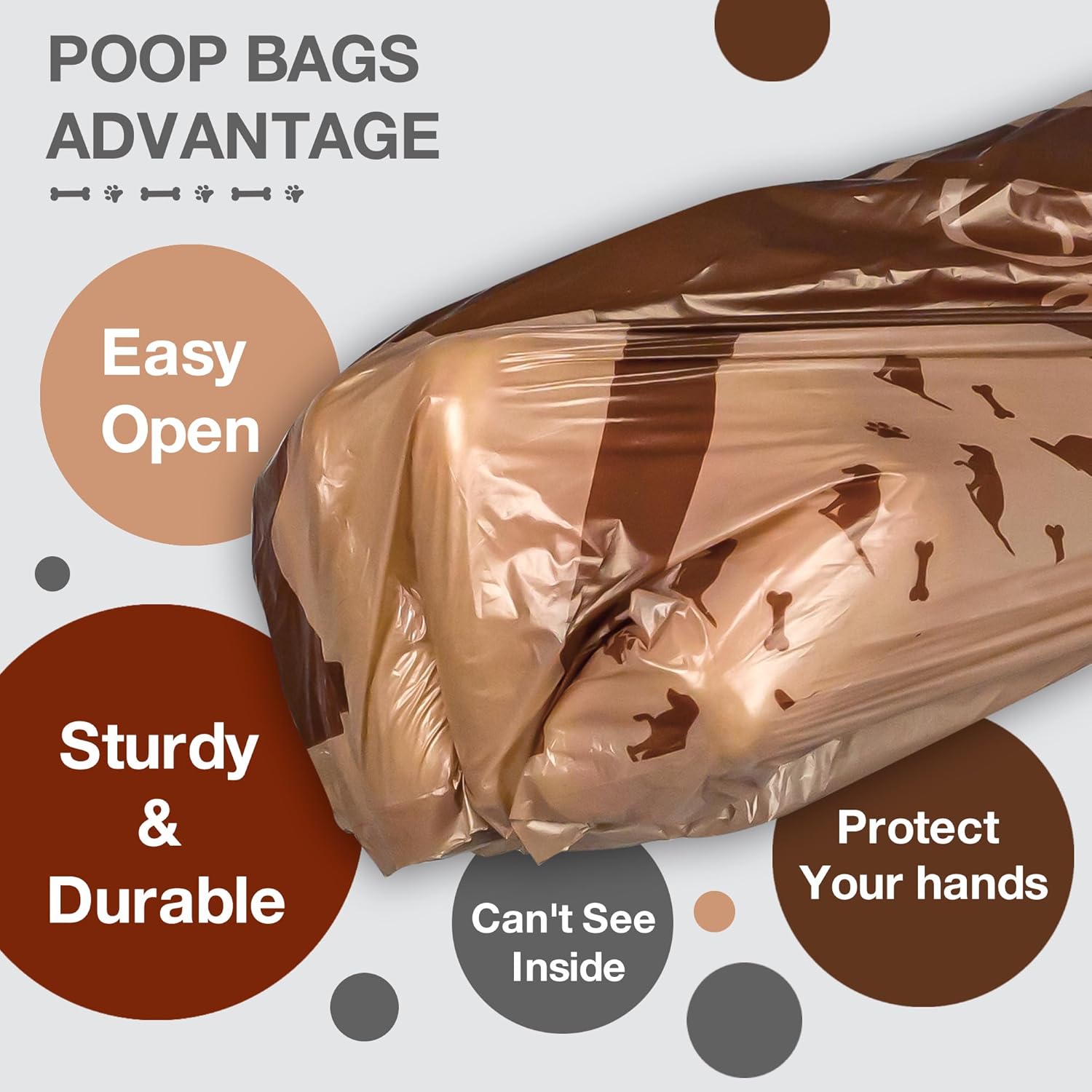Rollos de bolsas para excrementos de perro sin perfume, 360 unidades, a prueba de fugas, bolsa grande para perros para excrementos, bolsas de basura