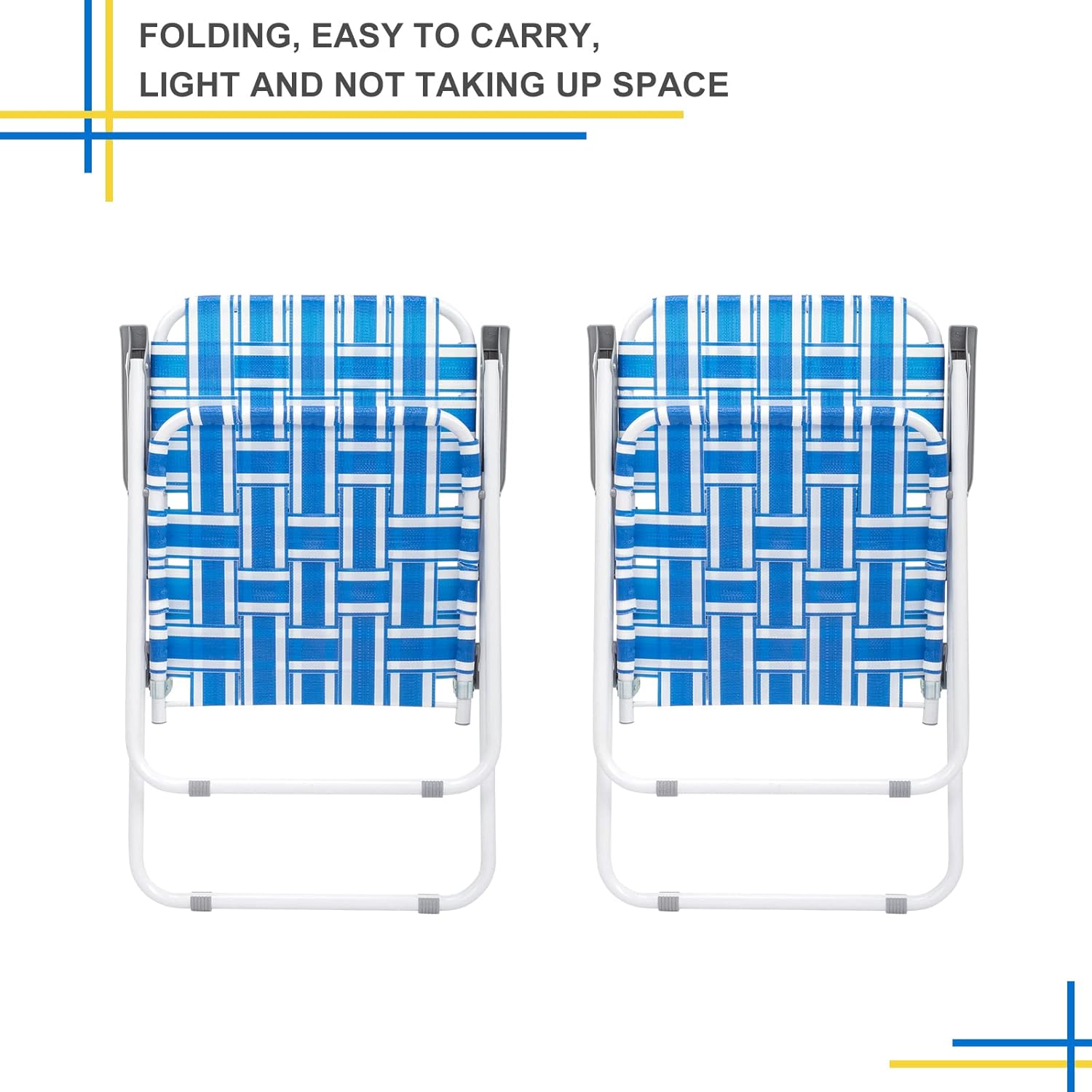 HomVent Juego de 2 sillas plegables para patio, silla de playa plegable, silla web portátil, para patio, piscina, playa, césped, para interiores y