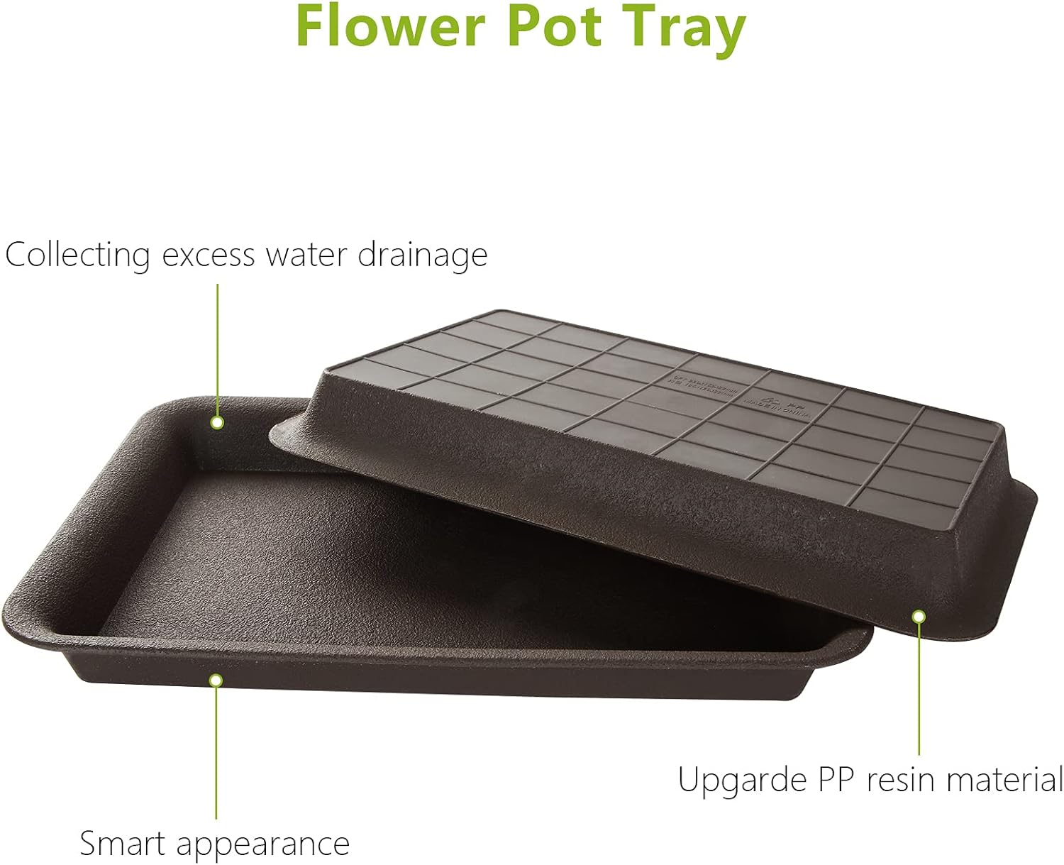 20 bandejas de plástico para humedadgoteo, bandeja de maceta de 7.3 x 4.7 x 1 pulgada, platillo rectangular para plantas de interior y exterior,