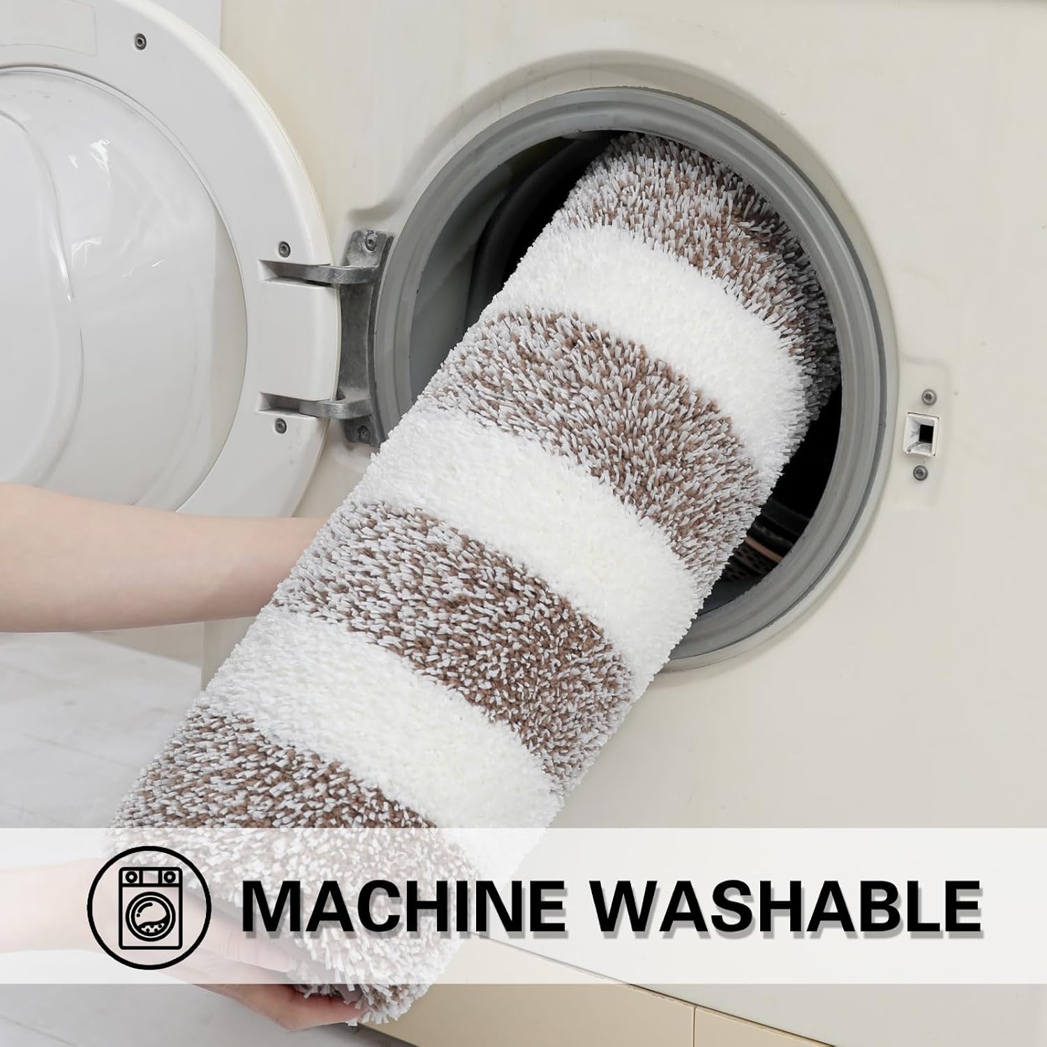 WAMRLY – Alfombras de baño súper absorbentes, extra gruesas, peludas de felpa para baño, antideslizantes, lavables a máquina para baño (color