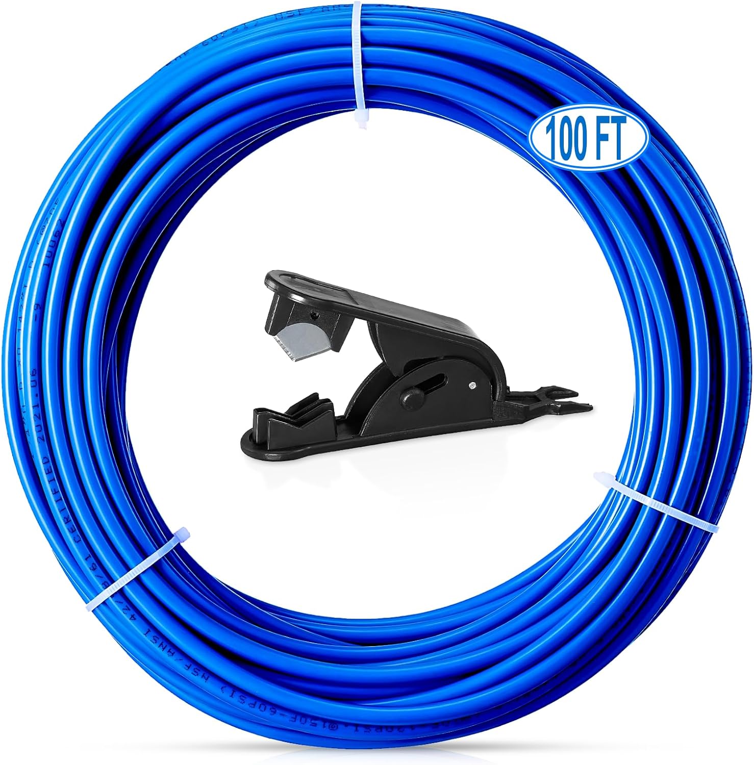 Tubo de agua O.D.RO de 100 pies de 14 de pulgada, tubo certificado NSF para sistema de filtro de purificador de agua RO (ósmosis inversa), manguera
