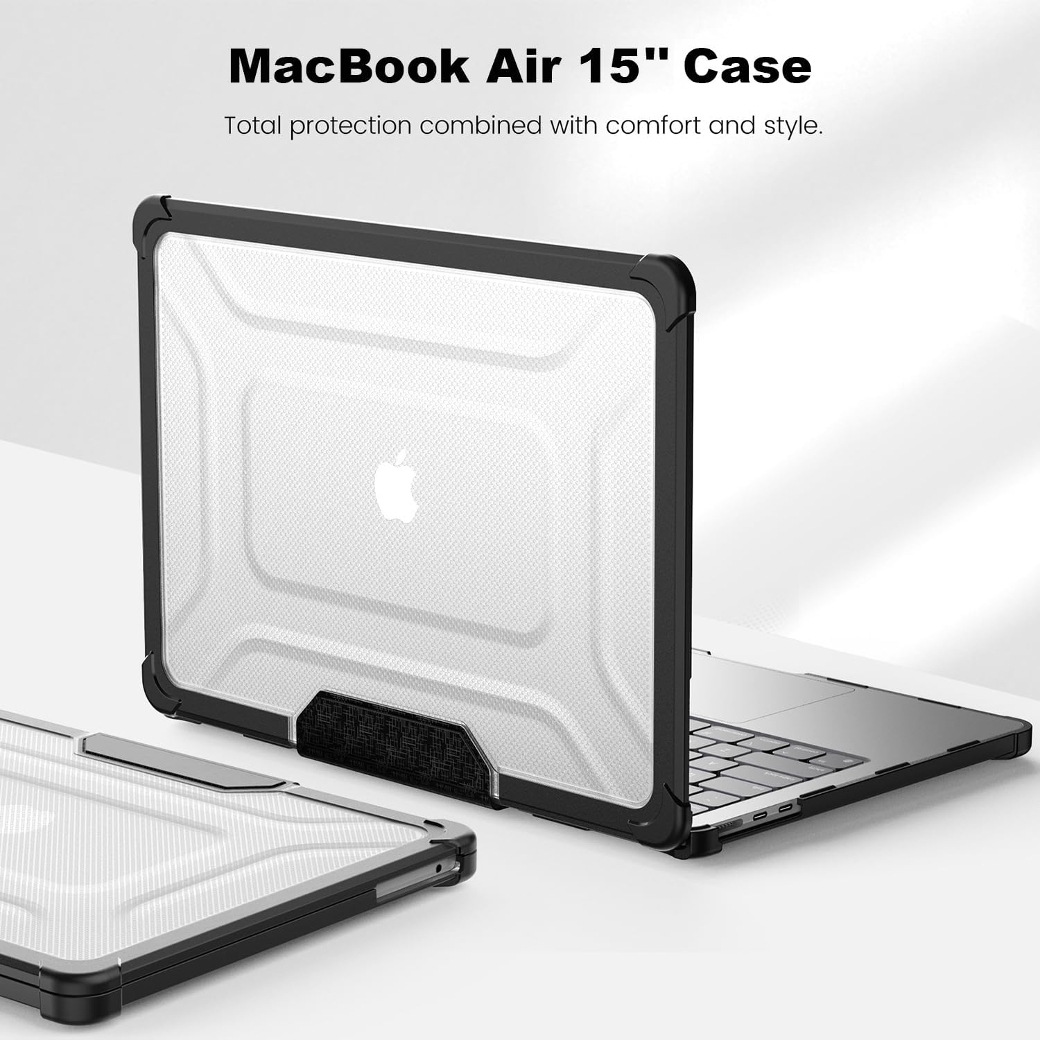 Mektron Funda a prueba de golpes para MacBook Air de 15 pulgadas 20242023 con chip M3M2 modelo A2941A3114, funda protectora resistente de 15.3