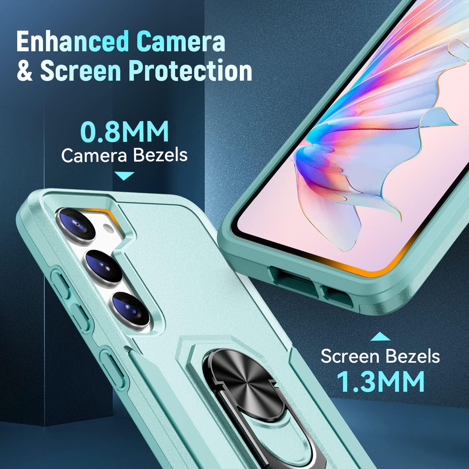 23+ Funda para Samsung S23 Plus, con soporte, grado militar a prueba de golpes, resistente a los golpes y arañazos, funda 23 Plus, color verde