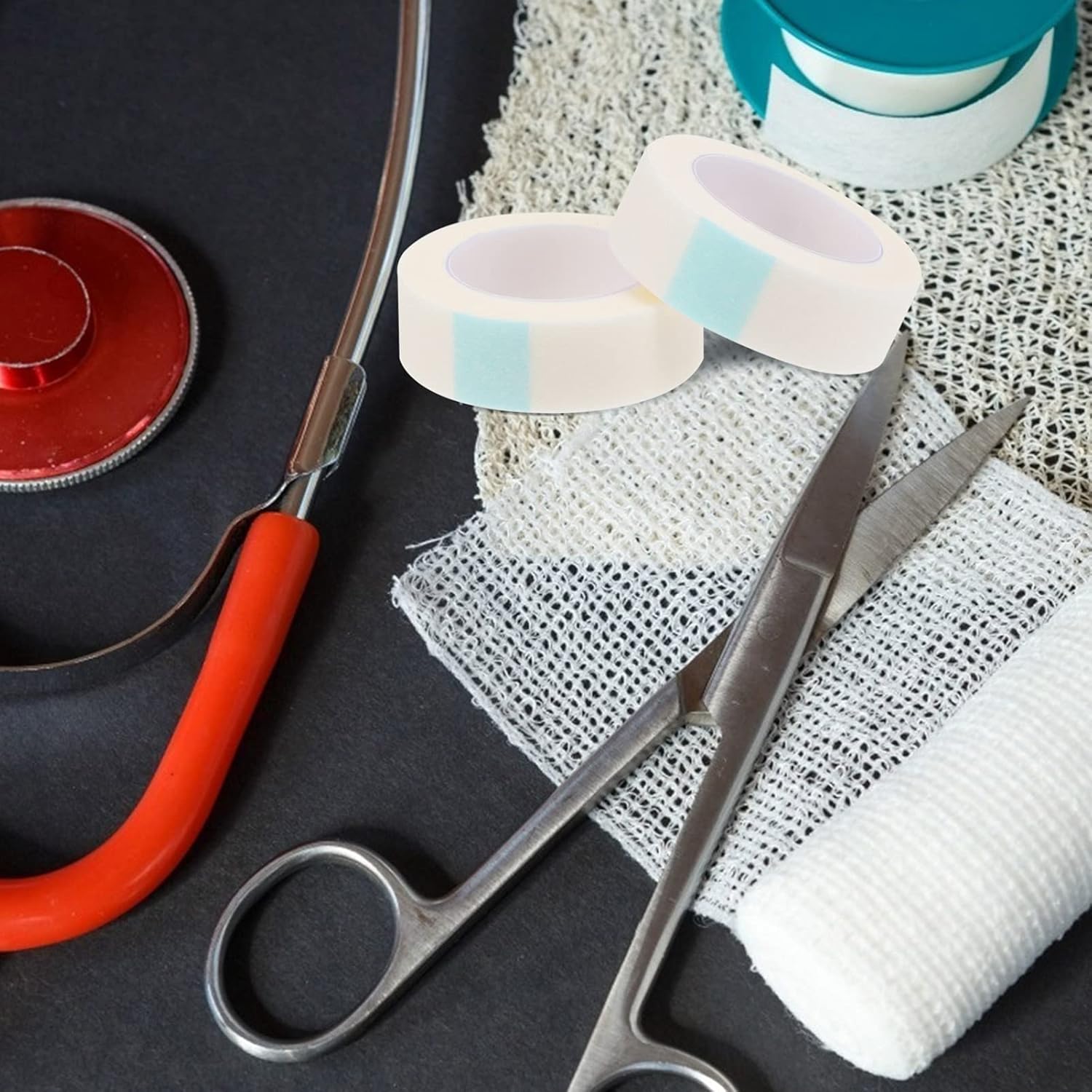 EXCEART 10 rollos M – cinta médica a presión de tela no tejida de primeros auxilios, cinta quirúrgica PE microporosa vendaje envolvente para pieles